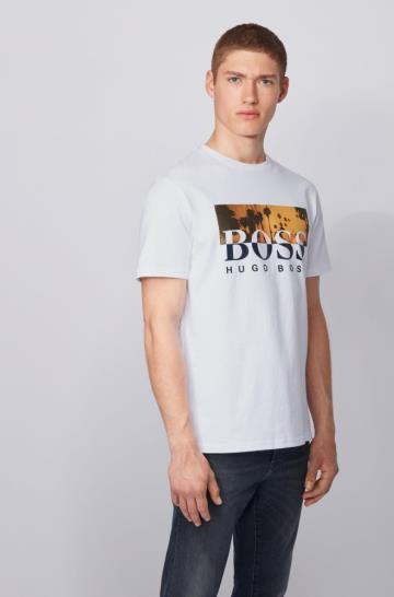 Koszulki BOSS Fully Recyclable Białe Męskie (Pl89603)